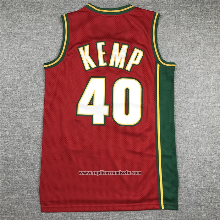 Camiseta Seattle SuperSonics Shawn Kemp #40 Historic Retro Rojo